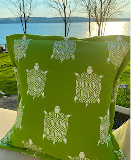 Green turtle pillow