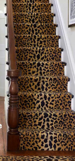 Leopard wool micro hooked runner 2.5&#39; x 8&#39;