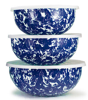 Enamelware mixing bowls (set of 3)