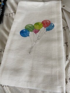 Happy Birthday balloons towel