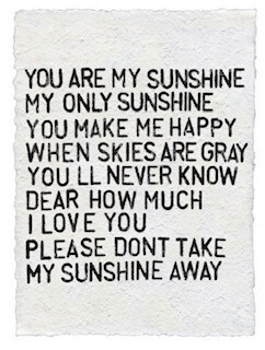 &quot;You are my sunshine...&quot; paper print