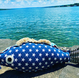 Patriotic Patty fish pillow-sold out