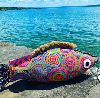 Spirograph fish pillow-SOLD OUT