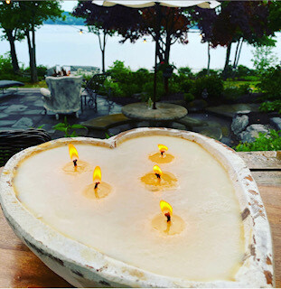 White wash heart citronella candle