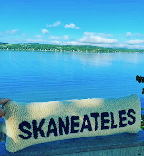 SKANEATELES hooked pillow