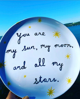 &quot;You are my sun, my moon, and all my stars&quot; plates (set of 4)-out of stock