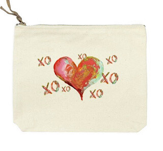xoxoxoxo red heart canvas bag