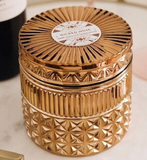 Gilded rose volcano candle