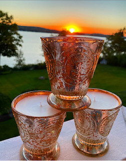 Grapefruit Pine Fleur de Lys patina candle-8ozs