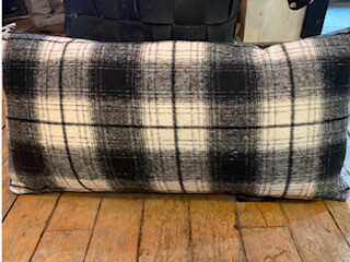 lumbar plaid flannel pillow