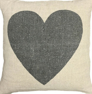 Black heart pillow