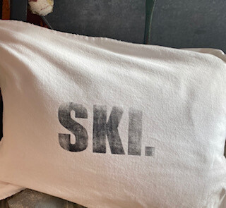 Black &amp; white cotton Ski pillow
