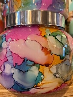 Jumbo watercolor candle-NEW!