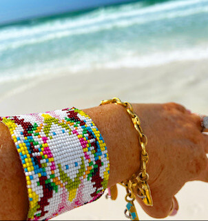Color weave cuff bracelet
