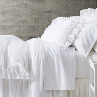King Classic ruffle white sheet set