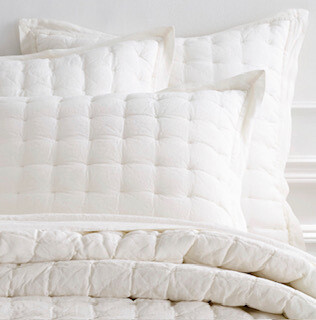 Lush linen white puff shams-wants two