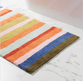 Striped bath mat