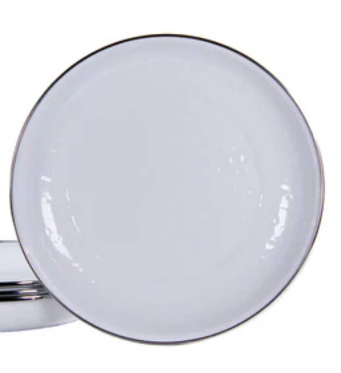 White enamelware pasta plates-set of 4 (requested two sets)~ received COMPLETE