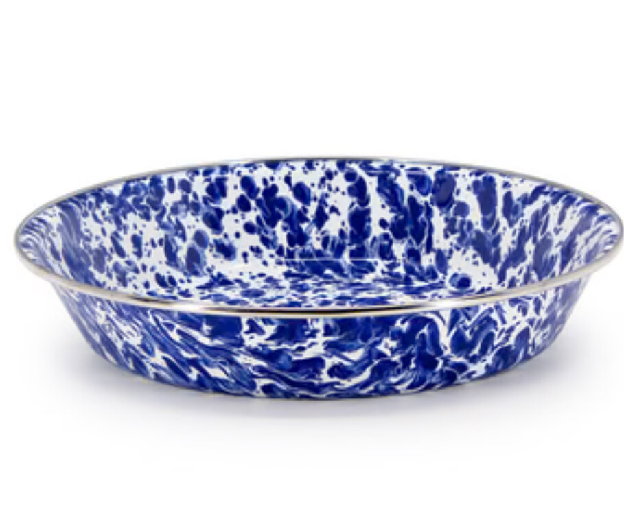 Blue Splatter pie plate-received