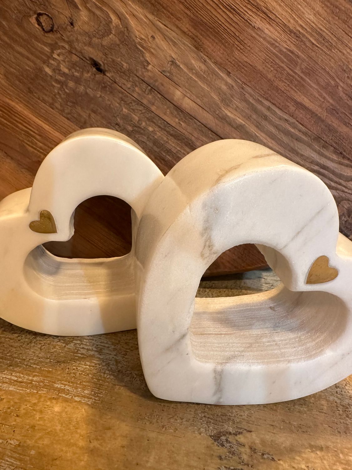Marble heart bookends~set of 2-Received COMPLETE