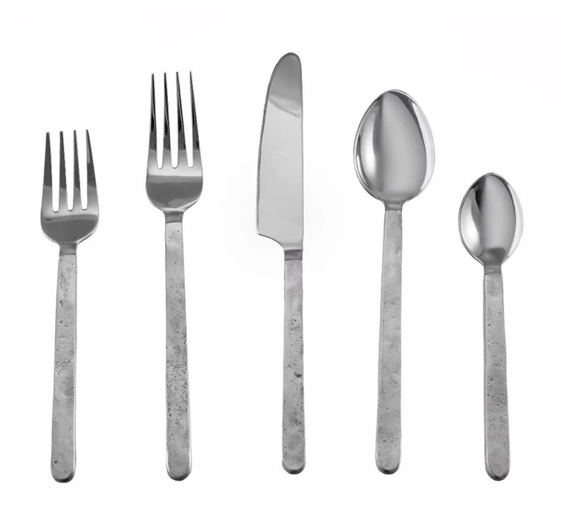 Simon Pearce 5-piece flatware setting~wishes for (8) place settings~received (6) sets