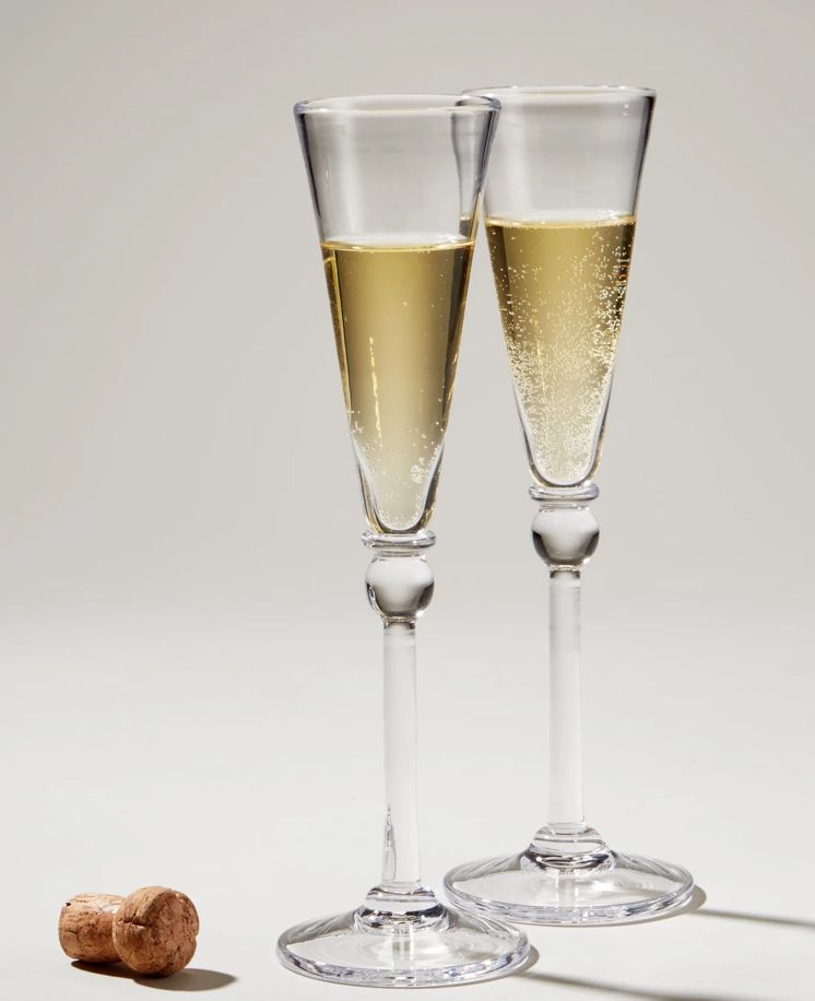 Simon pearce champagne glasses ~set of 2 ~ wishes for 8