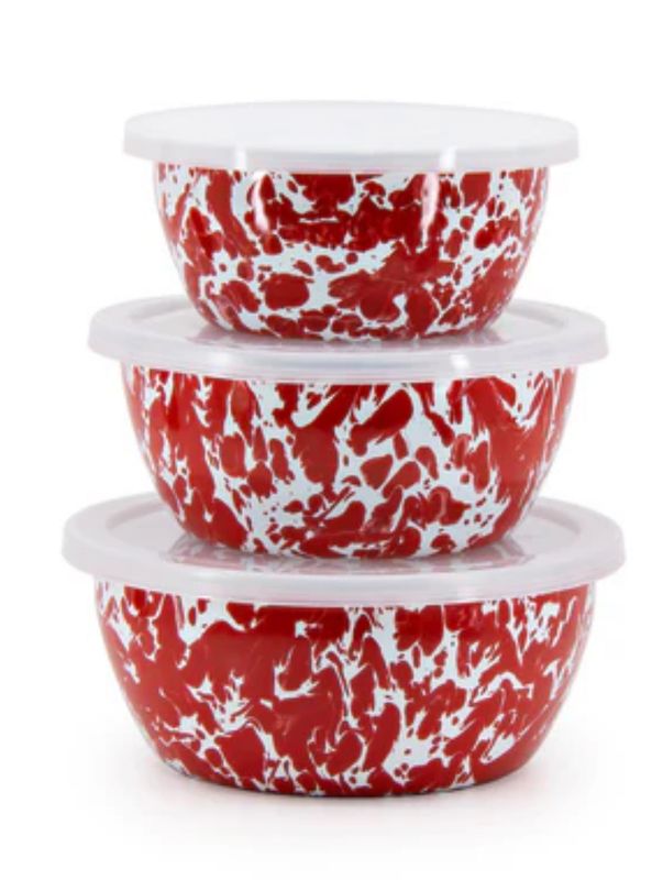 Red swirl nesting bowls~set of 3 RECEIVED