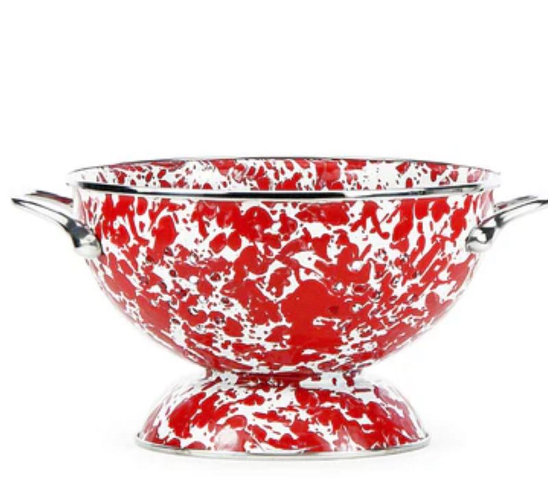 Red swirl medium colander