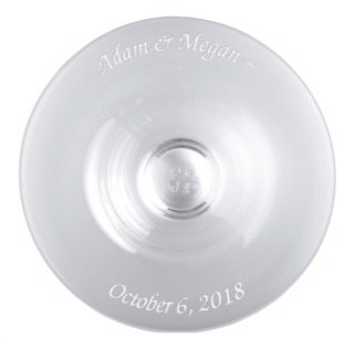 Simon Pearce custom celebration bowl with &quot;Adam &amp; Megan&quot; and &quot;October 6, 2018&quot;