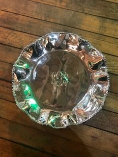 WM   Silver monogrammed Tray L M c