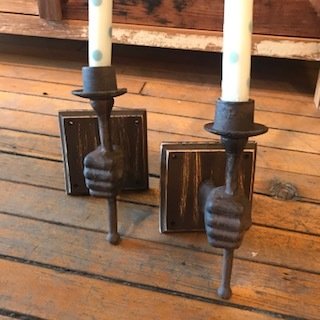 hand candle sticks/set of two