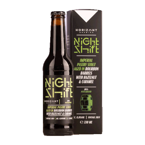 HORIZONT Brewing - Night Shift Vintage 2024 - Imperial Pastry Stout Aged In Bourbon Barrels With Hazelnut &amp; Caramel