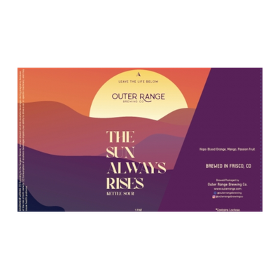 Outer Range Brewing Rockies/Alps - The Sun Always Rises