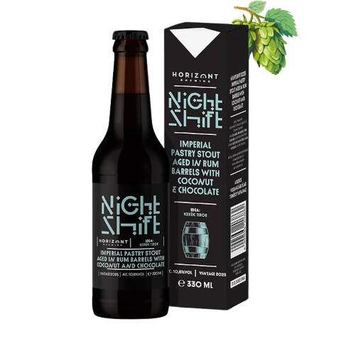 HORIZONT Brewing - Night Shift Vintage 2025 / Imperial Pastry Stout Aged In Rum Barrels With Coconut &amp; Chocolate