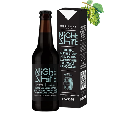 HORIZONT Brewing - Night Shift Vintage 2025 / Imperial Pastry Stout Aged In Rum Barrels With Coconut &amp; Chocolate