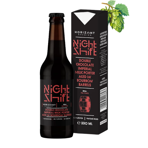 HORIZONT Brewing - Night Shift Vintage 2025 / Double Chocolate Imperial Milk Porter Aged In Bourbon Barrels