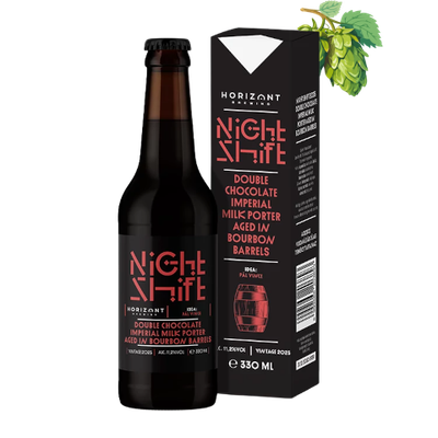 HORIZONT Brewing - Night Shift Vintage 2025 / Double Chocolate Imperial Milk Porter Aged In Bourbon Barrels