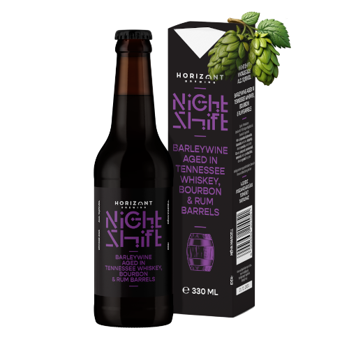 HORIZONT - Night Shift Vintage 2026 - Barley Wine Aged In Tennessee Whiskey, Bourbon &amp; Rum Barrels