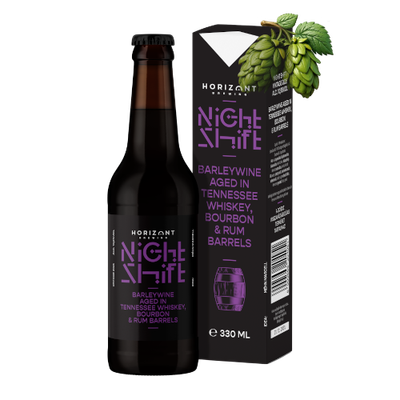 HORIZONT - Night Shift Vintage 2026 - Barley Wine Aged In Tennessee Whiskey, Bourbon &amp; Rum Barrels