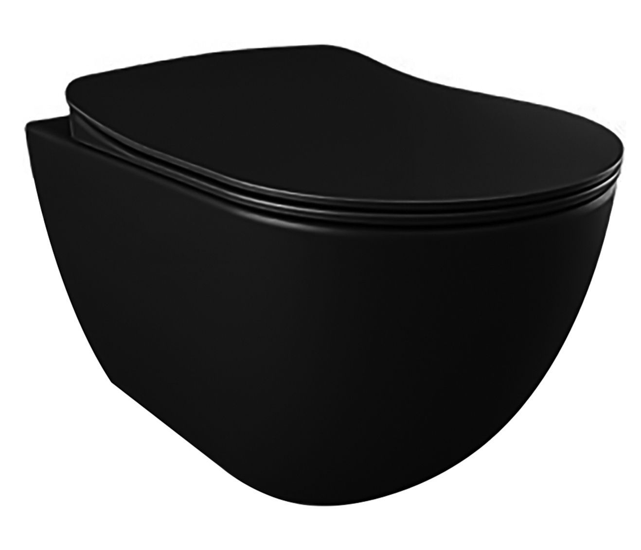 TOILETTE SUSPENDUE DESIGN AVEC BUSE EN ACIER INOXYDABLE (BIDET), NOIR MAT