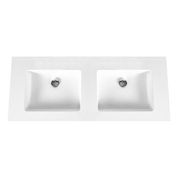 ALONI SOLID SURFACE LAVABO SANS TROUS DE ROBINET (160CM) - BLANC