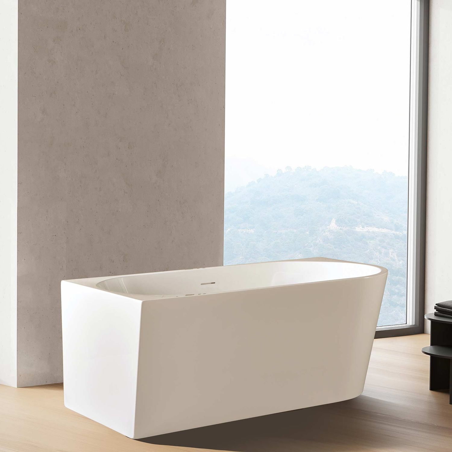 ALONI BAIN AUTOPORTANT BAIN D&#39;ANGLE (180X80) GAUCHE BLANC AVEC DU BLANC