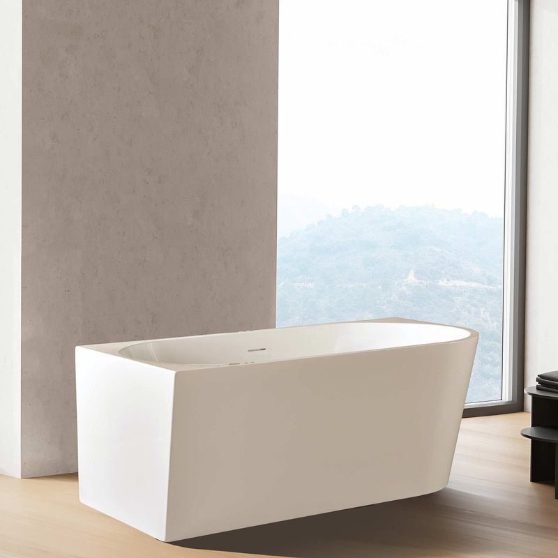 ALONI BAIN AUTOPORTANT BAIN D&#39;ANGLE (180X80) GAUCHE BLANC AVEC DU BLANC
