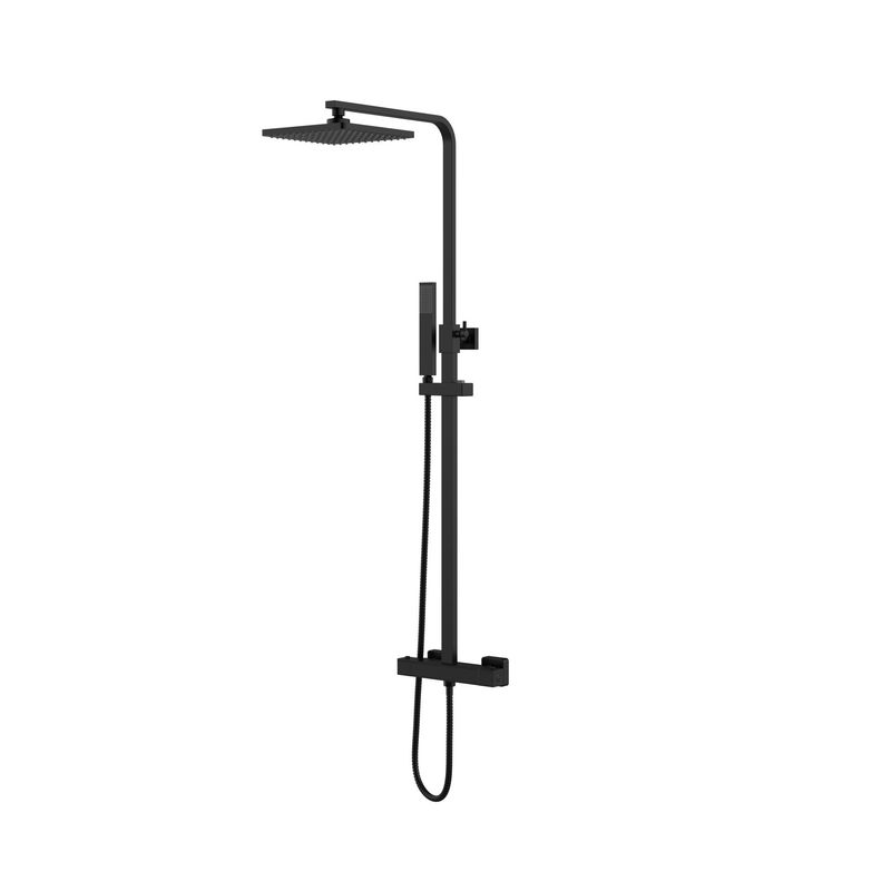 ALONI COLONNE DE DOUCHE THERMOSTATIQUE OPTIMA QUADRO NOIR MAT