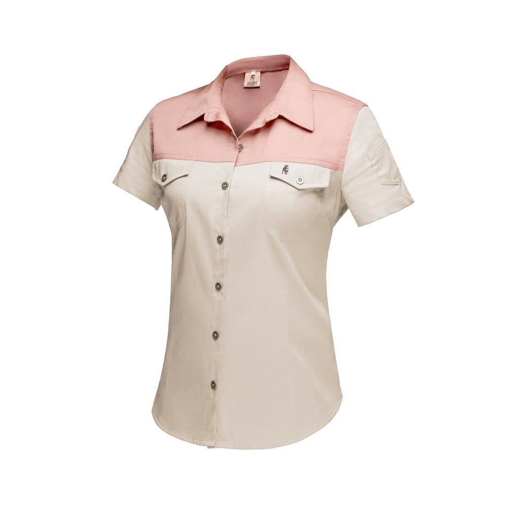 Ladies S/S Kalahari Shirt Stone &amp; Blush Pink