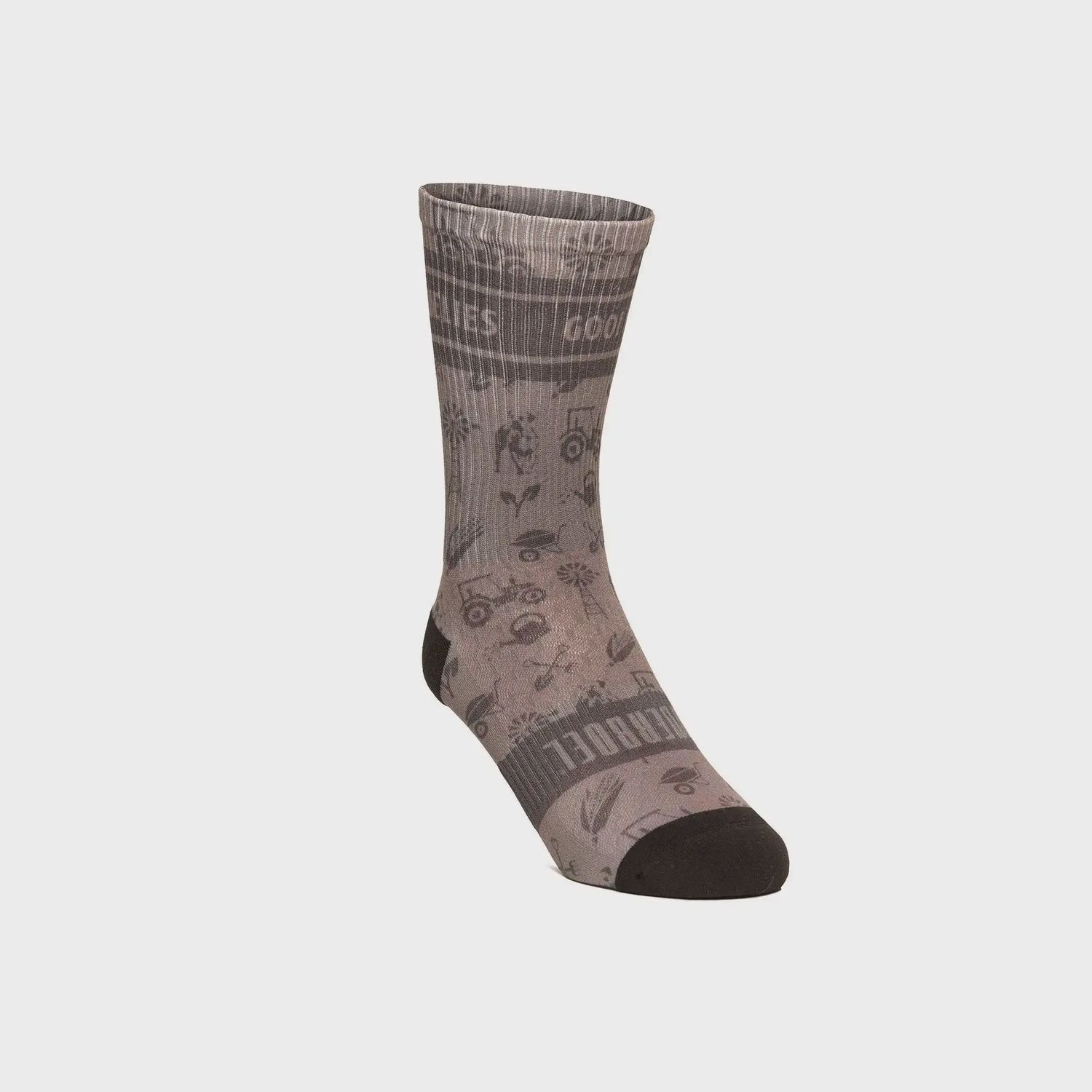 Ladies Ribbed Sock Long Charcoal