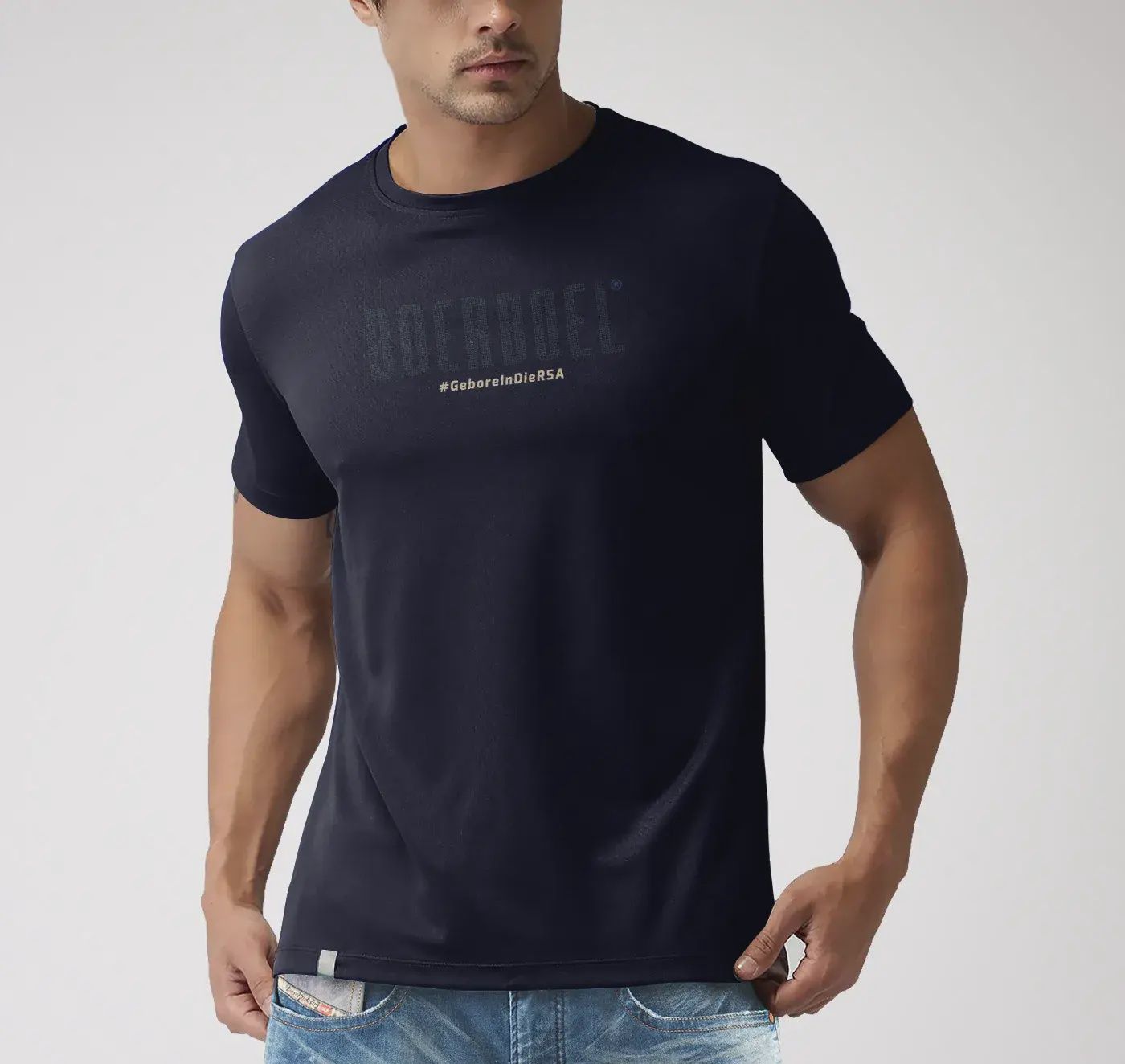 Mens T-Shirt Dot Printed - Navy