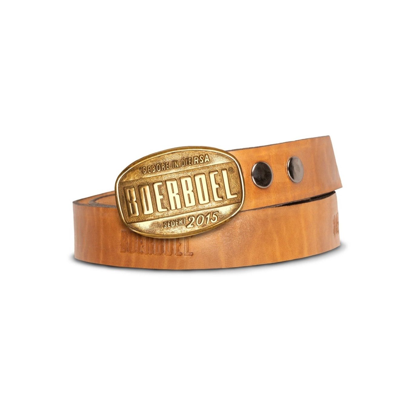 Ladies Tan Leather Belt (Brass Buckle Antique)
