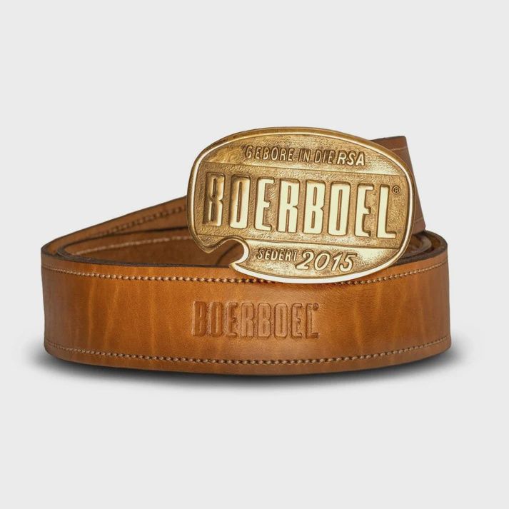 Tan Leather Belt (Brass Buckle Antique)