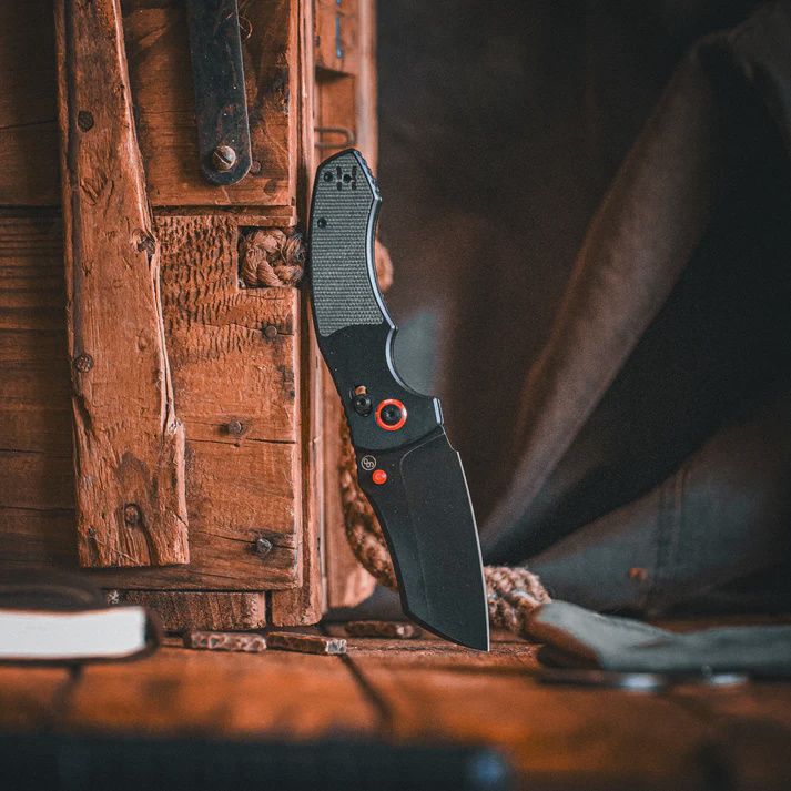 Pickled Steel Warhog - Green Micarta